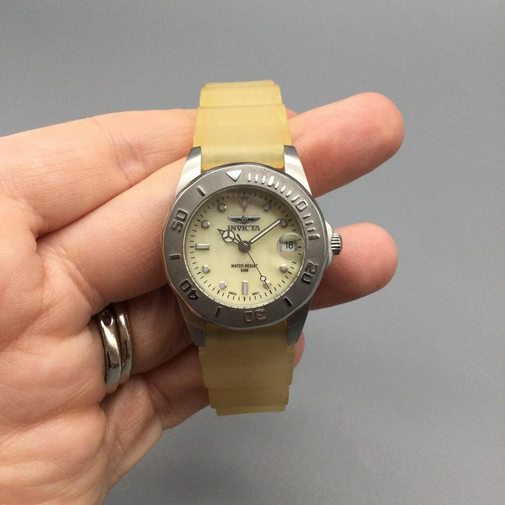 Invicta Stainless Steel Women's Watch with Yellow Dial and Strap - Picture 5 of 12